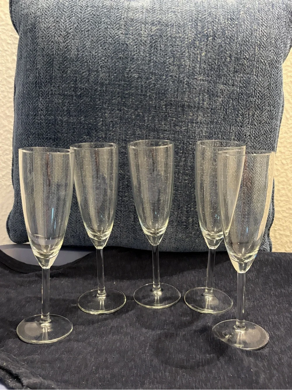 crystal  flute glasses  - set of 5